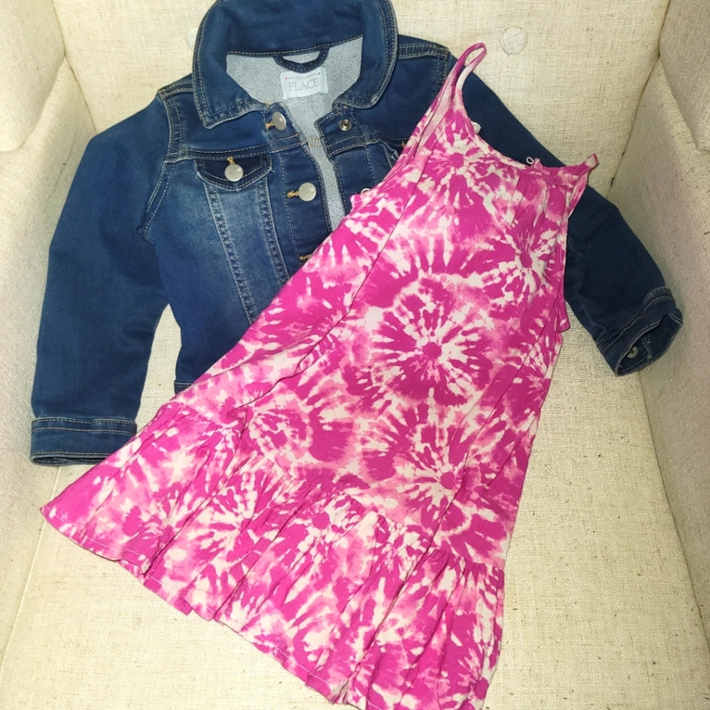 Jean jacket and summer dress bundle 3T toddler girl